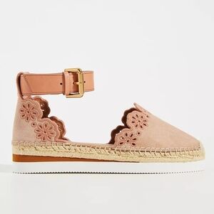 See by Chloe Scalloped Espadrilles In Blush Pink Size EU 37 US 7 Women's